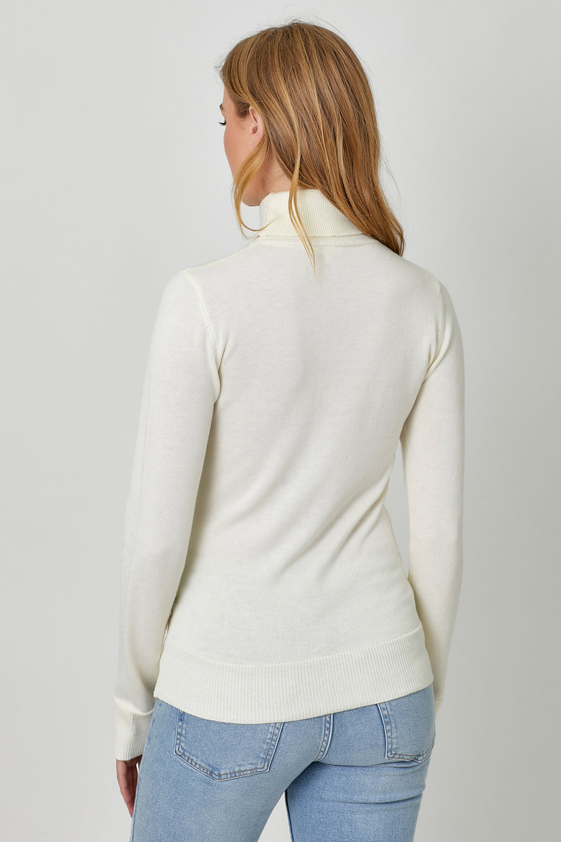 'Cashmere' Mock Neck Sweater Ivory