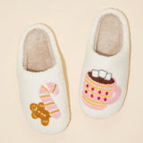 Gingerbread Man Hot Chocolate Slippers Pink