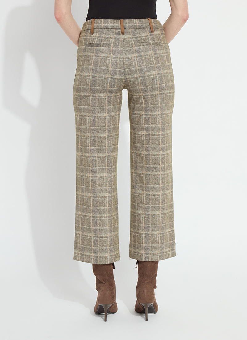 Livia Crop Pants Smoked Green Plaid