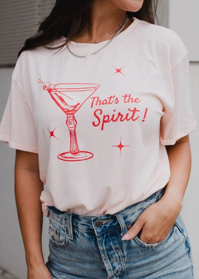 That's The Spirit Graphic Tee Pink + Red