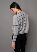 Boudica Tie Detail Buttoned Cardi Grey