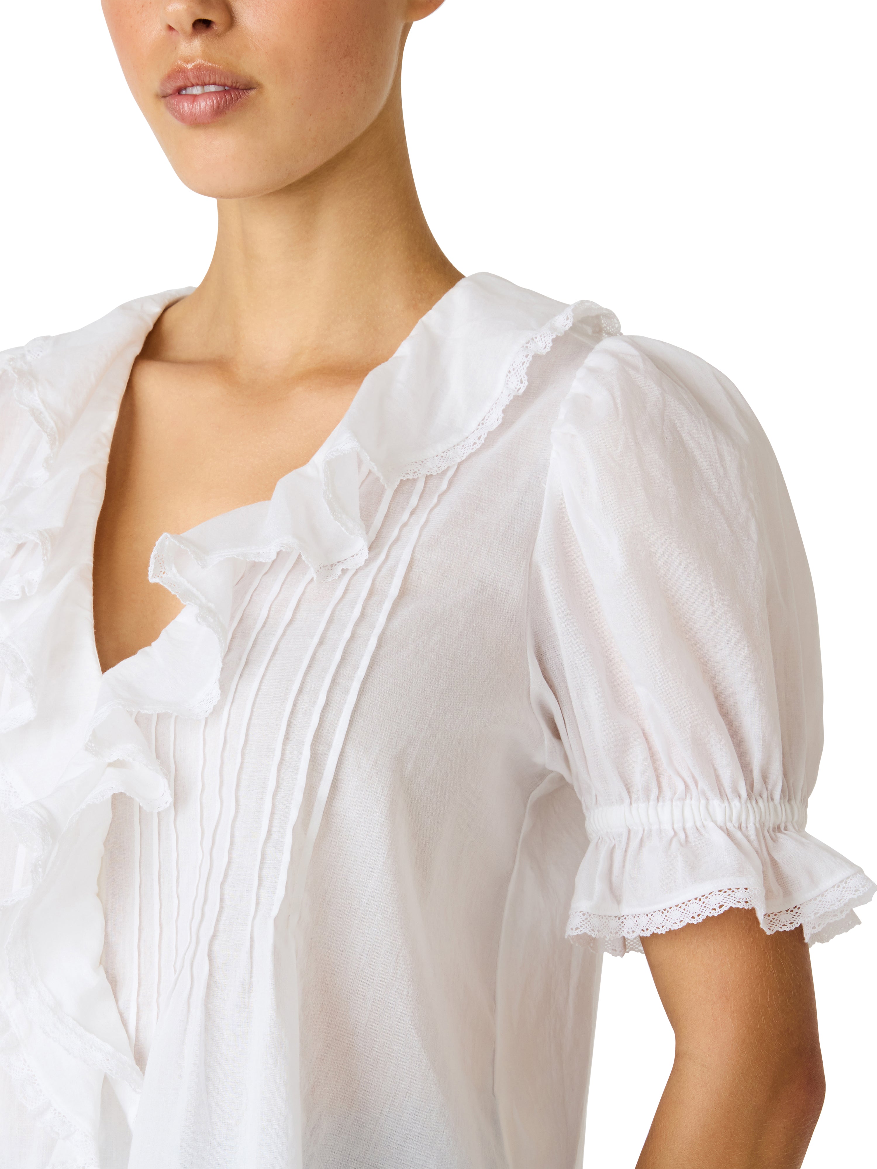 Lyric Ruffle Top Natural Antique