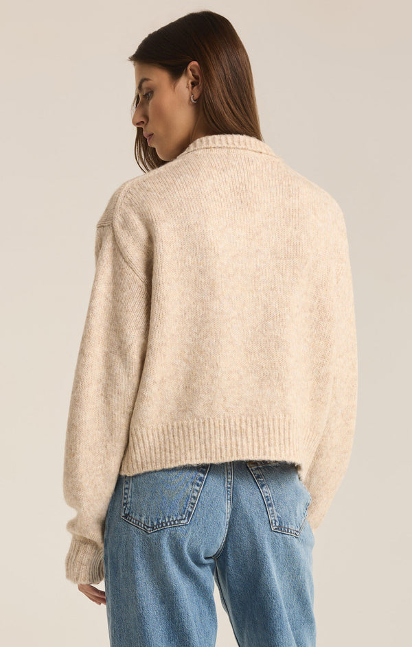 Redford Collared Sweater Light Oatmeal Heather