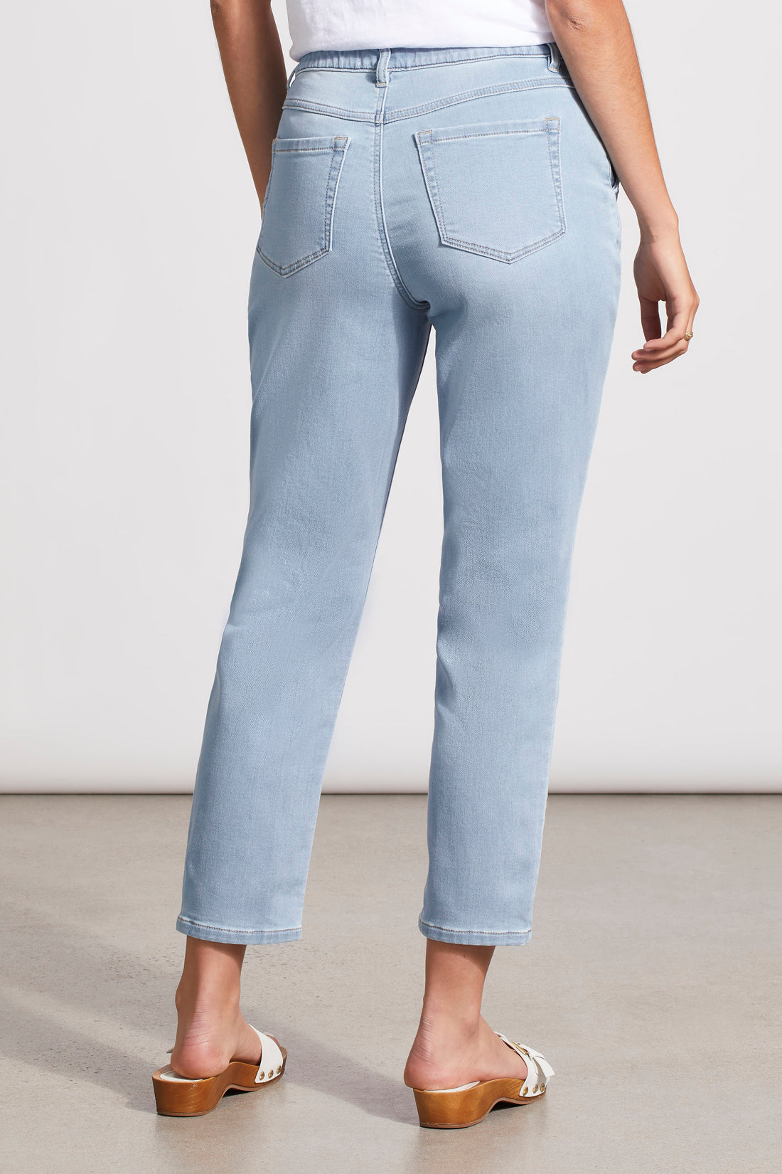 Audrey Tapered Knit Denim Joggers Tide Blue
