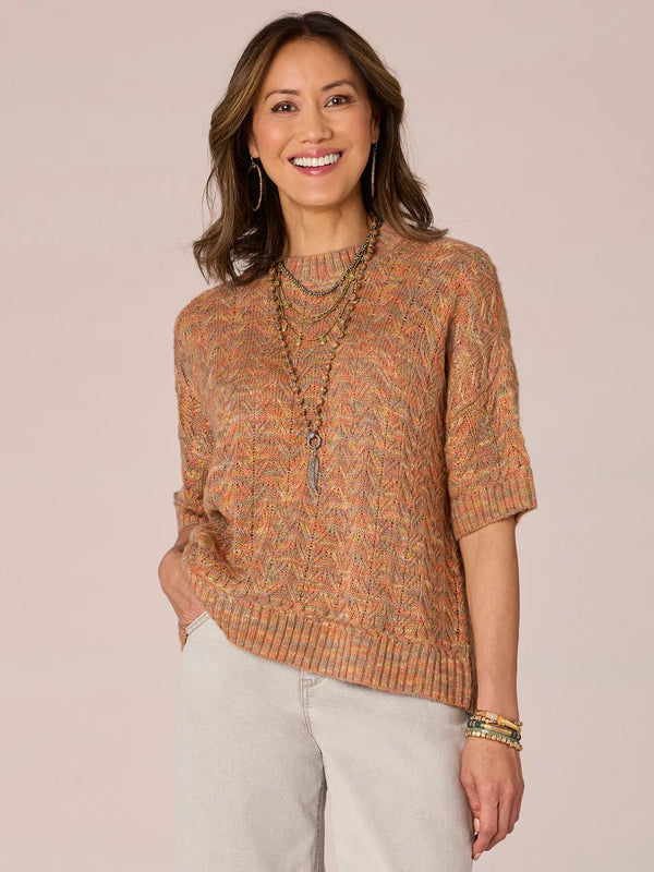 Space Dye Elbow Sleeve Sweater Ginger Spice Multi