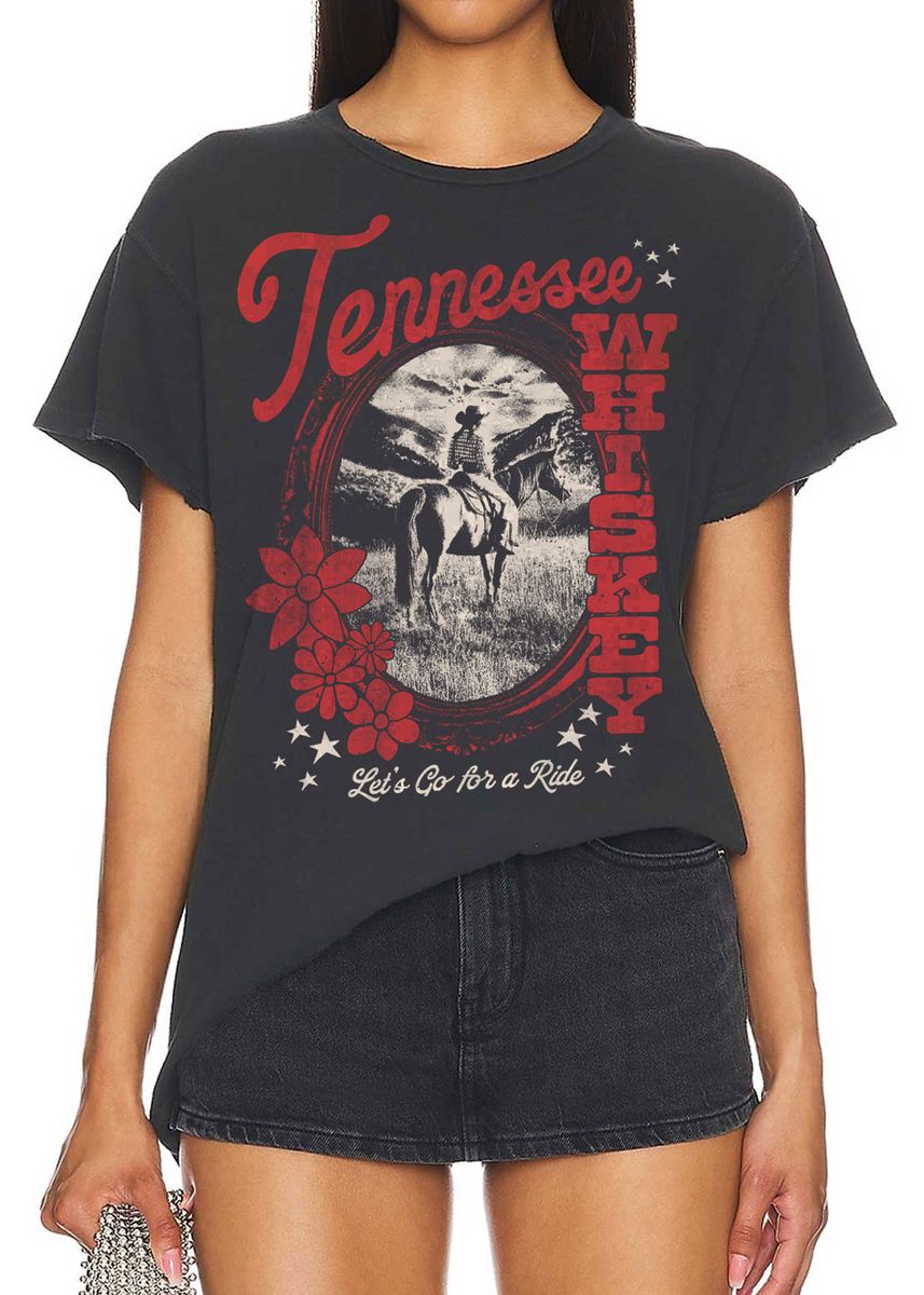 Tennessee Whiskey Let's Go For A Ride Tee Faded Black