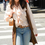 Rectangle Buckle Animal Print Belt Leopard