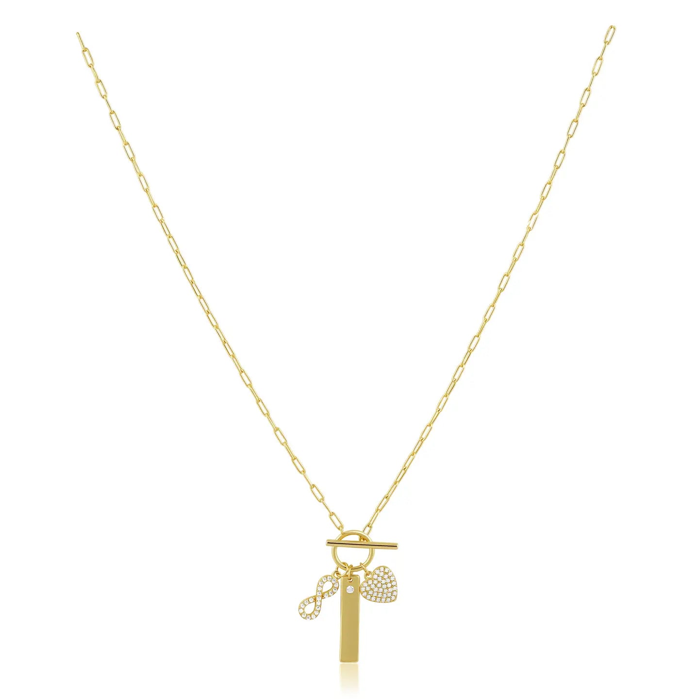 Infinite Love Charm Necklace Gold