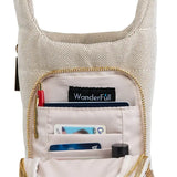 HydroBag Handle Crossbody Dark Oatmeal Canvas | Leather