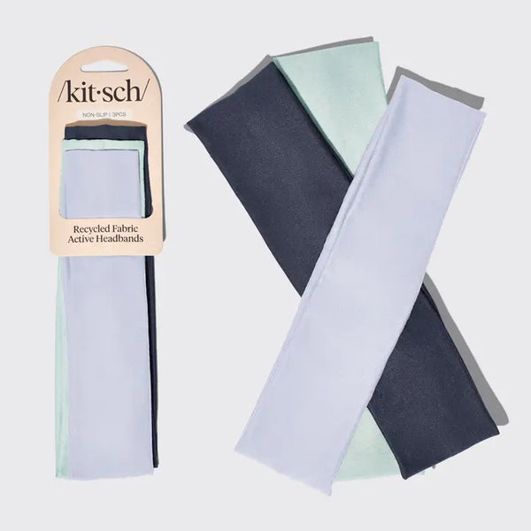Recycled Fabric Active Headbands - 3 Pack