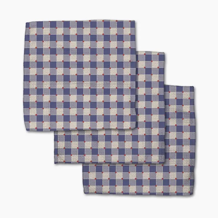 Geometry Dishcloth Set Nautical Gingham