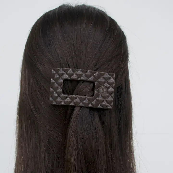 Teleties Small Flat Rectangle Hair Clip Truly Taupe