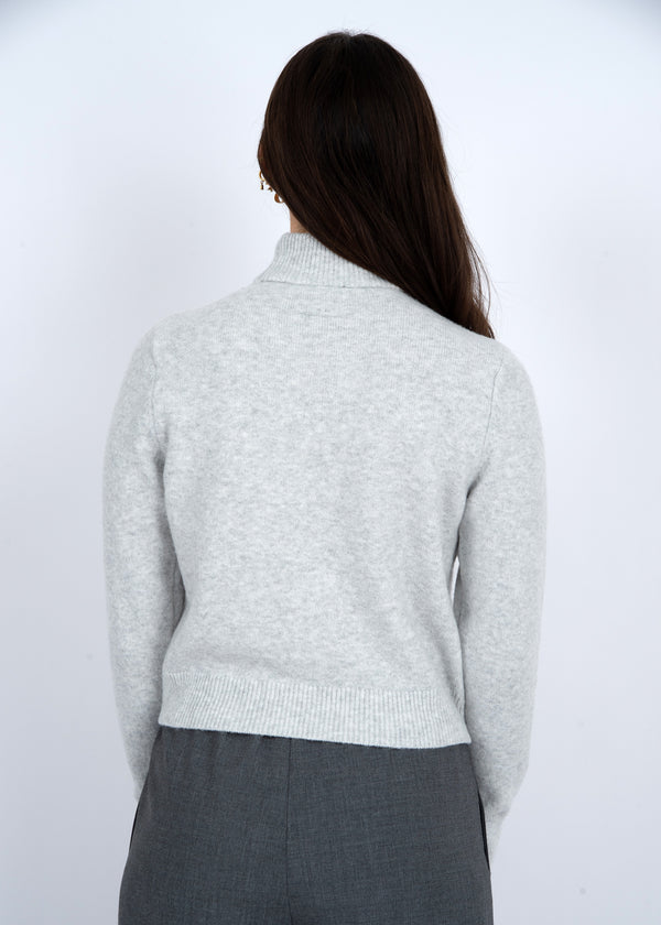 Xanthe Penguin Mock Neck Sweater Grey