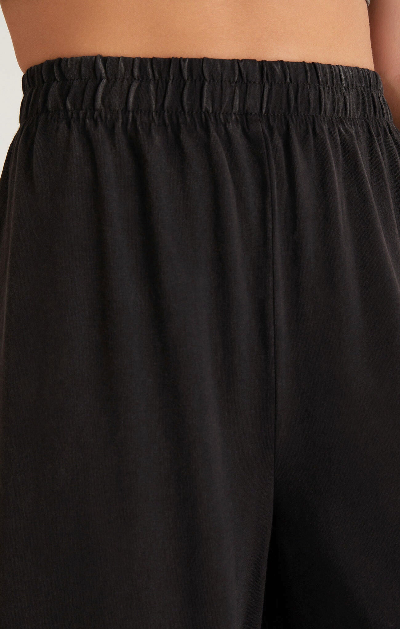Scout Jersey Wide Leg Crop Pants Black