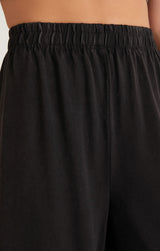 Scout Jersey Wide Leg Crop Pants Black