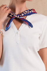 Racetrack Prep Sailor Collar Top White Multi