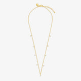 Halo Pearl CZ & Pearl Charms Necklace