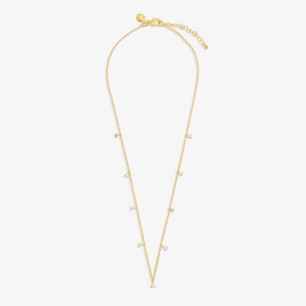 Halo Pearl CZ & Pearl Charms Necklace