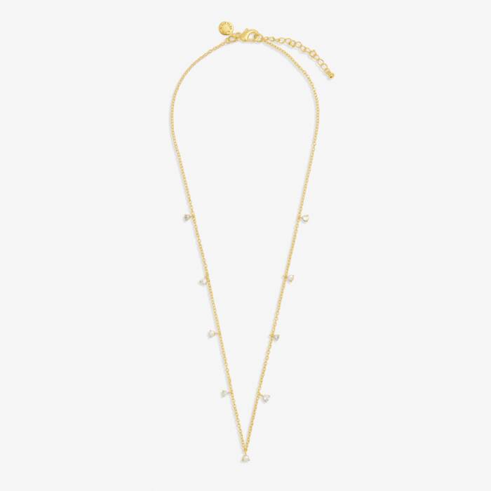 Halo Pearl CZ & Pearl Charms Necklace