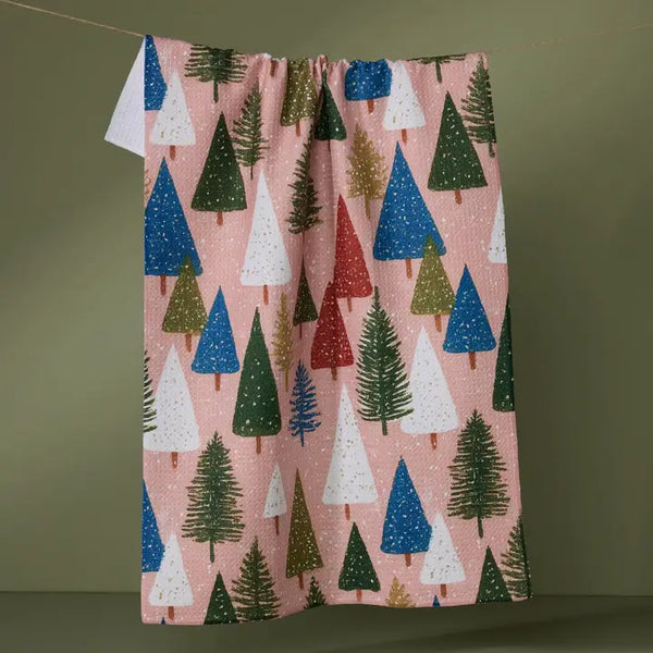 Geometry Tea Towel Snowdrift Pines