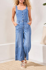 Button Down Overall Jumpsuit Amalfi Coast