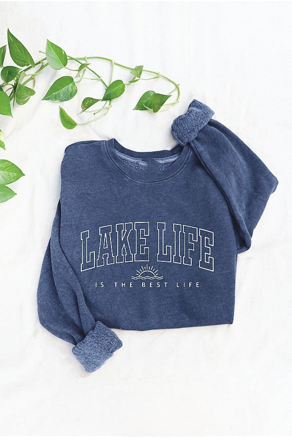 Lake Life Mineral Graphic Sweatshirt Vintage Denim
