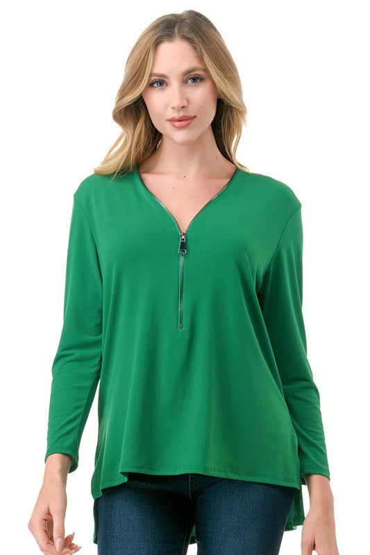Zipper Tank Dress Green