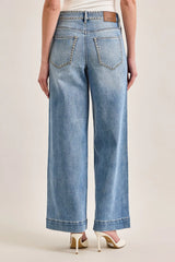 Nori High Rise Matte Silver Studded Jeans Super Light