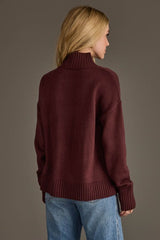 Ski Mock Neck Sweater Brown