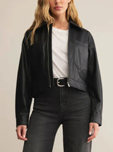 Heritage Faux Leather Jacket Black