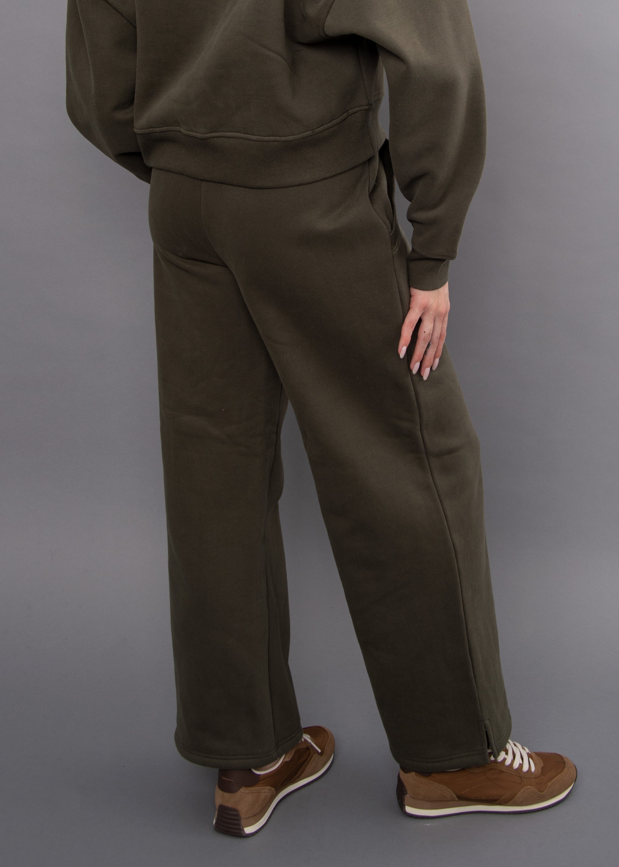 Pandora Side Slit Drawstring Pants Army Green