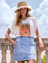 Audrey Pull On Denim Skort Harbor