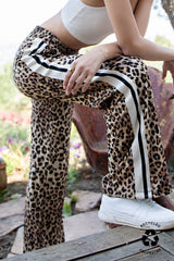 Animal Print Butter Track Pants Brown + Black