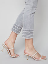 Frayed Hem Twill Pant Soft Grey