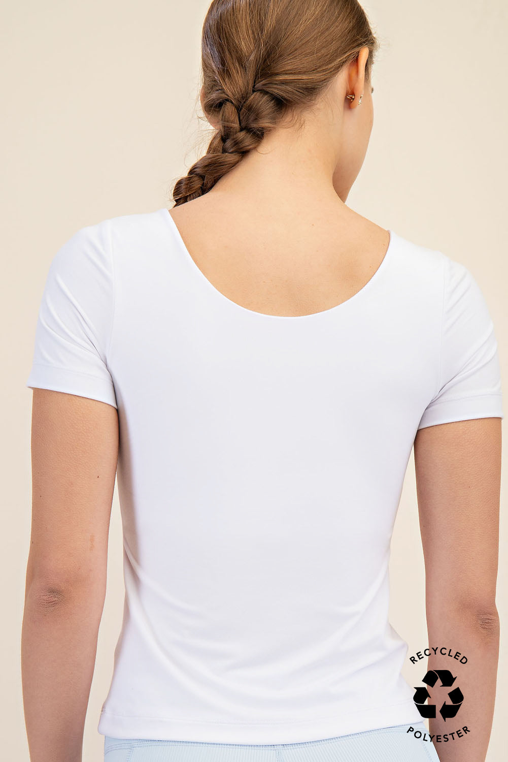 Recycled Butter Round Neck Short Sleeve Tee White