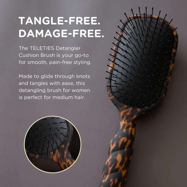 Teleties Hair Brush Tortoise Detangler - Medium Hair