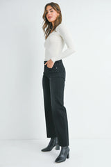 Slim Palazzo Scissor Cut Jeans Washed Black
