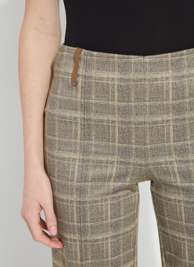 Livia Crop Pants Smoked Green Plaid