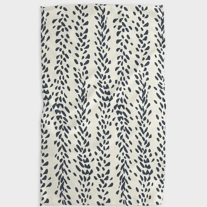 Geometry Tea Towel Reeds Printed Midnight