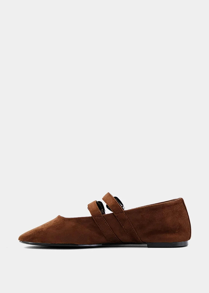Albany Flats Brown Suede
