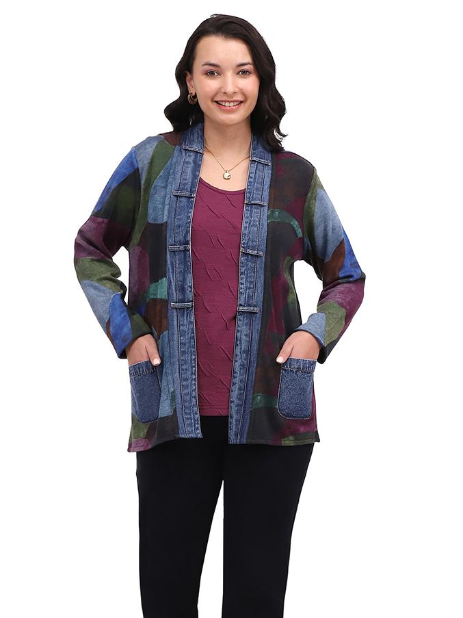 Jackie Reversible Denim Trim Jacket Multi