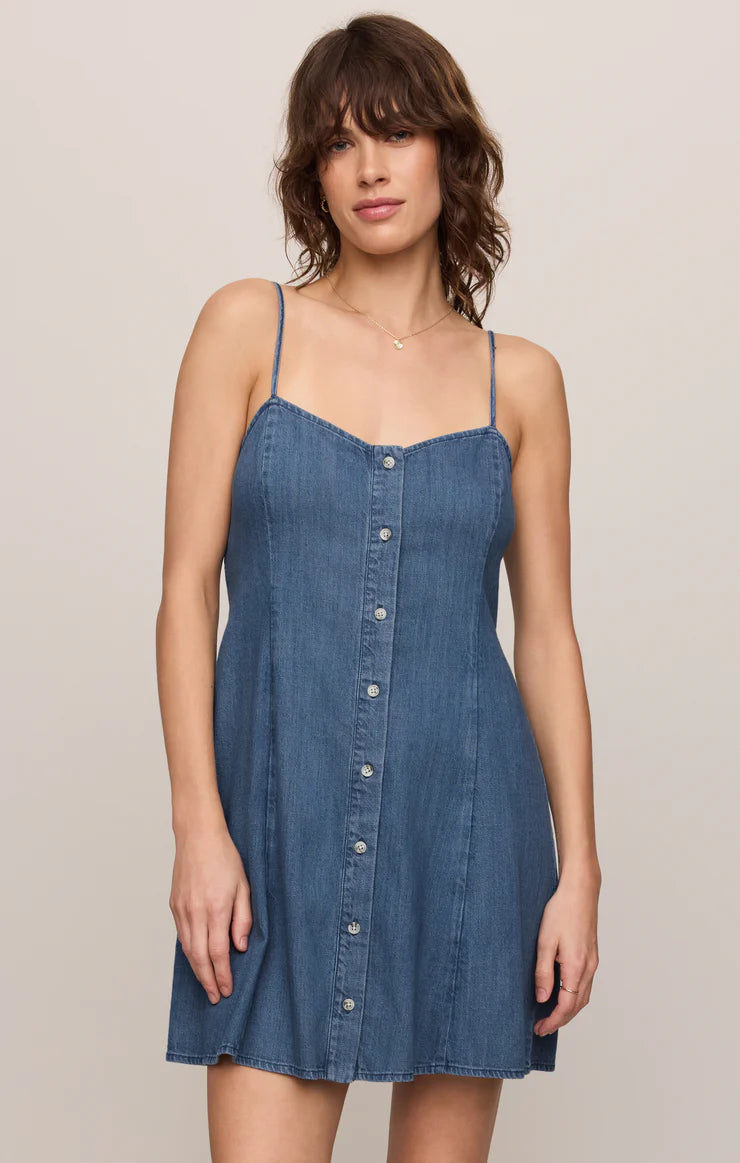 Angel Eyes Denim Mini Dress Medium Indigo