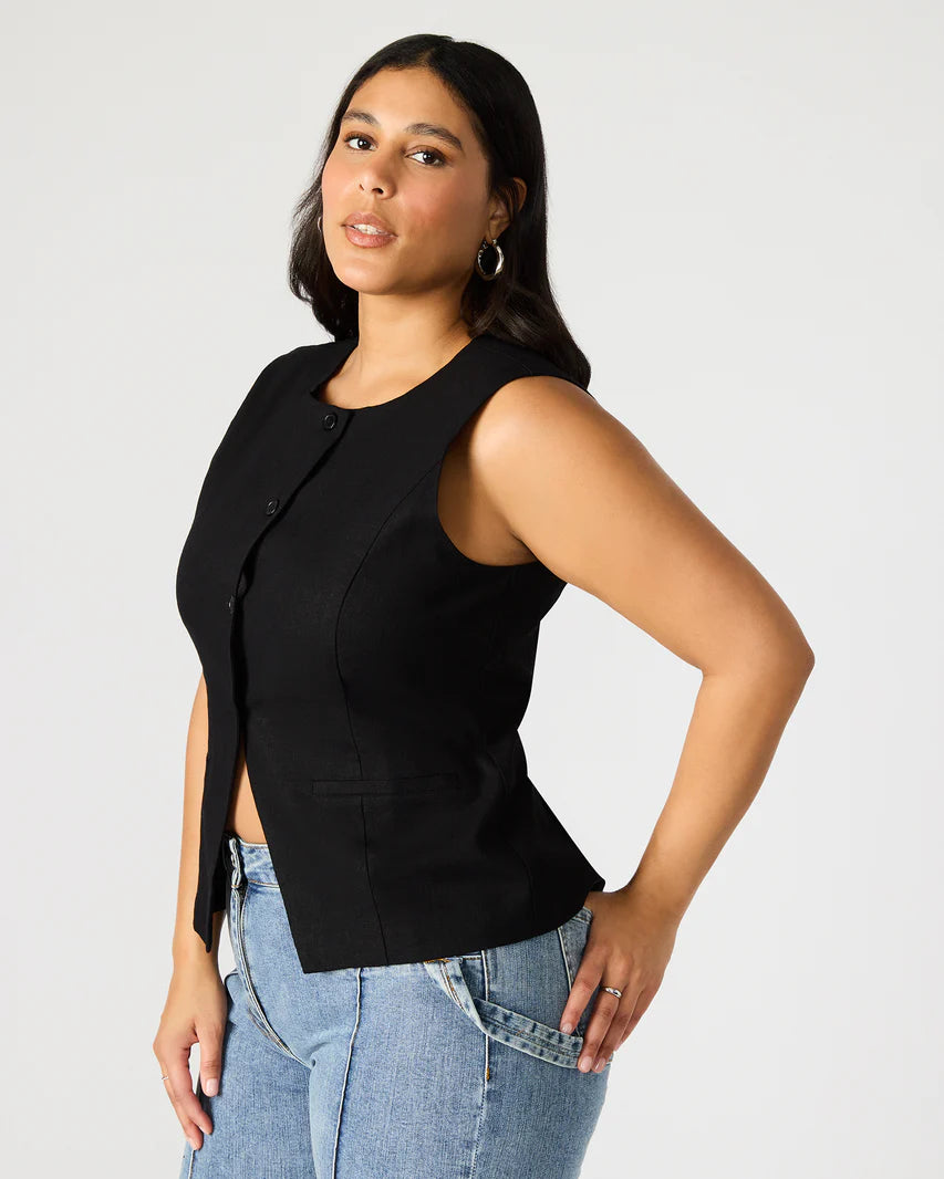 Wesley Vest Top Black