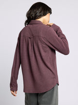 Cassian Button Up Shirt Wine Heather