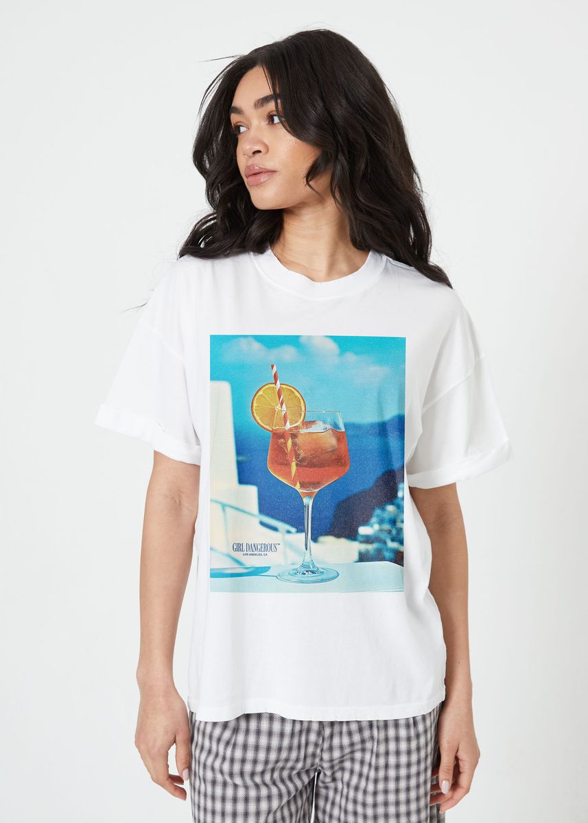 Summer Spritz Short Sleeve Boyfriend Tee Vintage White