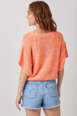 Melange Relaxed Pullover Sweater Sun Blush