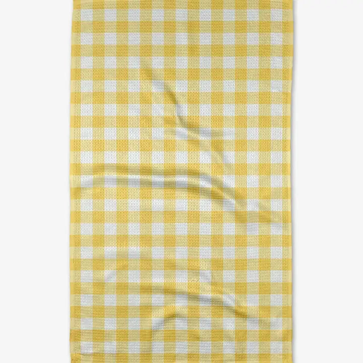 Geometry Tea Towel Lemon Gingham