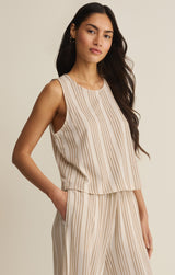 Sloane Knit Striped Tank Cloud
