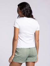 Annie Ribbed Tee White