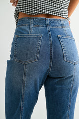 Seamed Western Flare Jeans Medium Denim